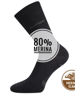 DEWOOL merino 80% s ionty stříbra ČERNÉ ponožky