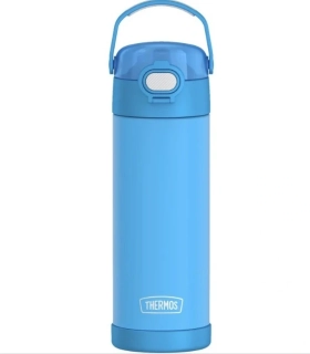 Dětská termoska s hydratačním uzávěrem - neonově modrá